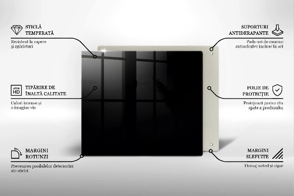 Glass worktop protector Black colour