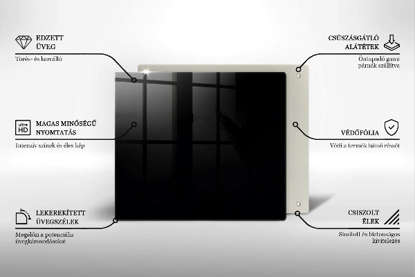 Glass worktop protector Black colour