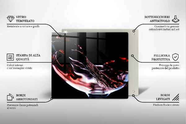 Chopping board A glass of red wine