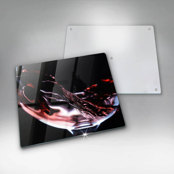 Chopping board A glass of red wine