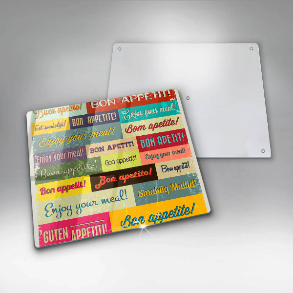 Chopping board Enjoy your meal transcriptions