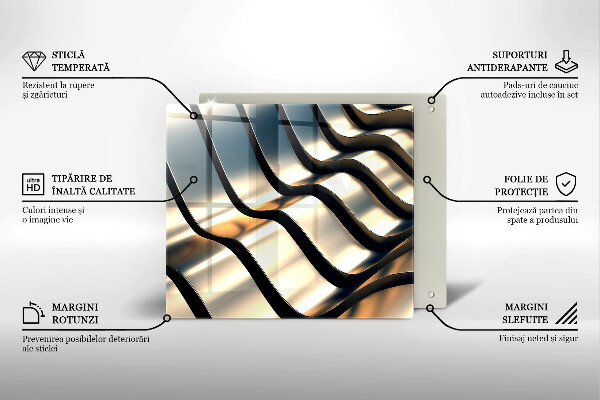 Chopping board 3D metal shapes