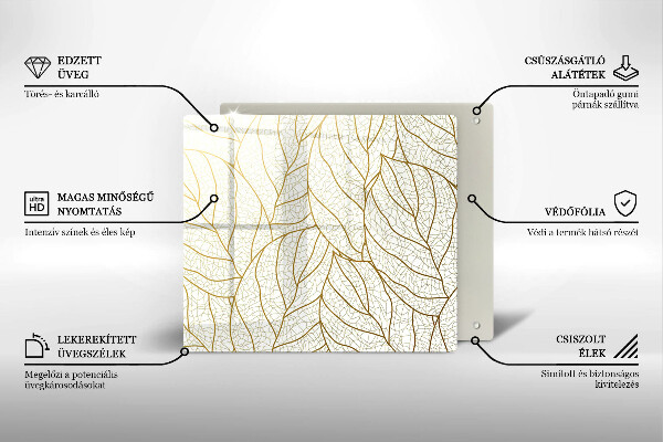 Chopping board Line-art leaves pattern