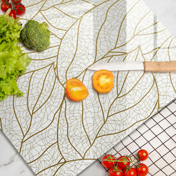 Chopping board Line-art leaves pattern