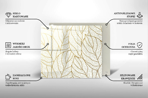 Chopping board Line-art leaves pattern