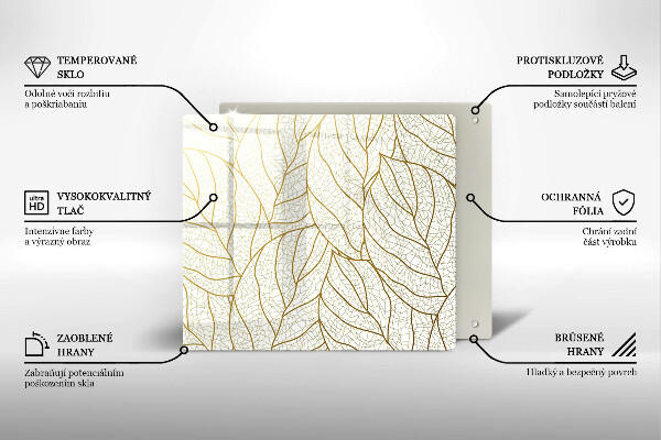 Chopping board Line-art leaves pattern