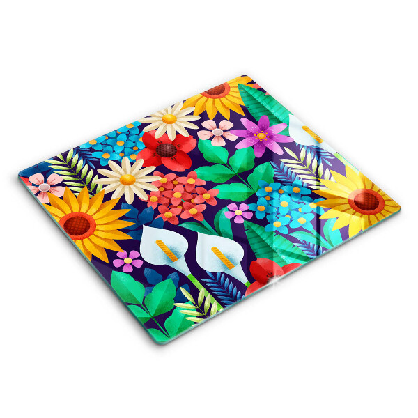 Chopping board Illustration meadow flowers