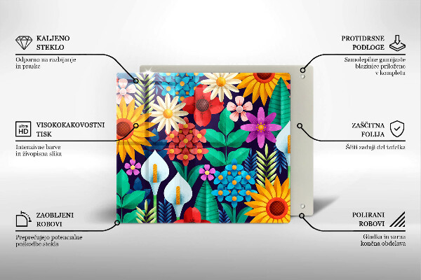 Chopping board Illustration meadow flowers