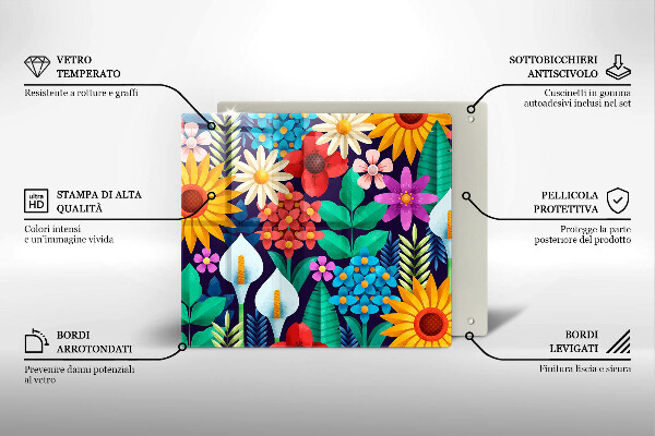 Chopping board Illustration meadow flowers