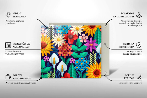 Chopping board Illustration meadow flowers