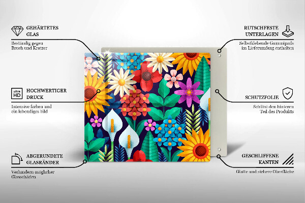 Chopping board Illustration meadow flowers