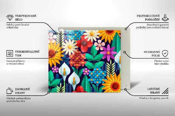 Chopping board Illustration meadow flowers