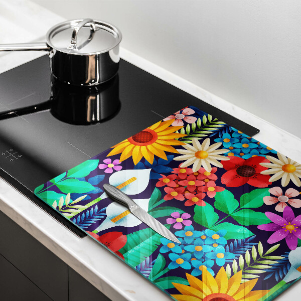 Chopping board Illustration meadow flowers