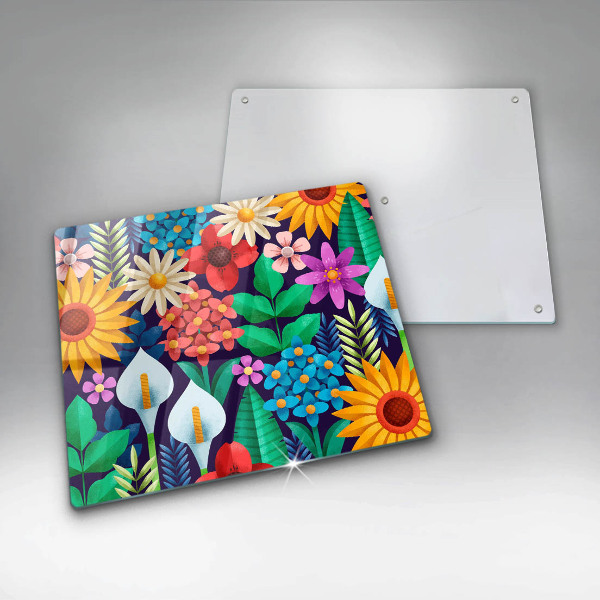 Chopping board Illustration meadow flowers