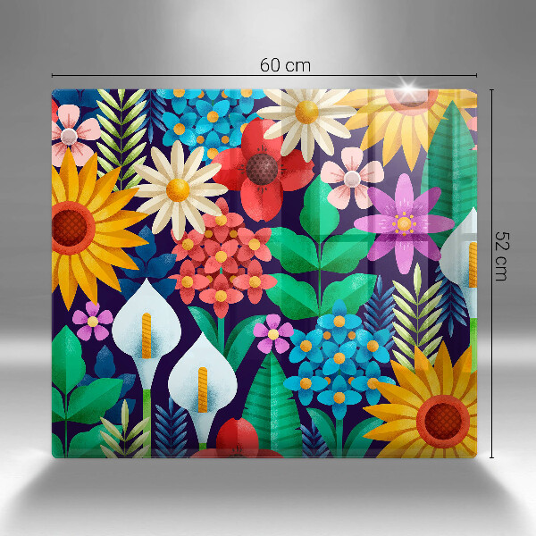 Chopping board Illustration meadow flowers