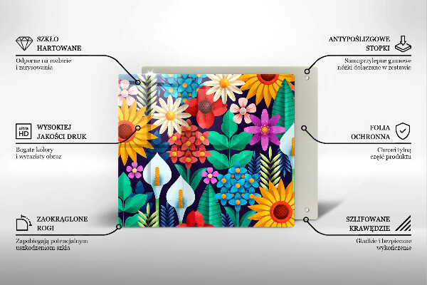 Chopping board Illustration meadow flowers