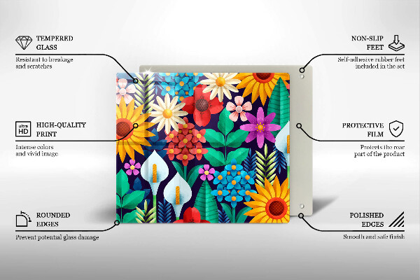 Chopping board Illustration meadow flowers