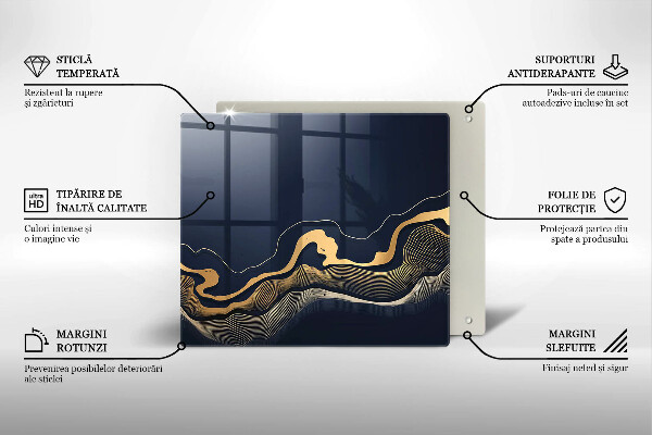 Chopping board Abstraction golden lines