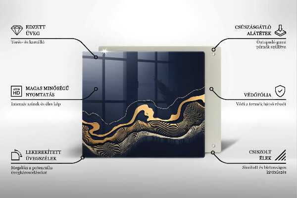 Chopping board Abstraction golden lines