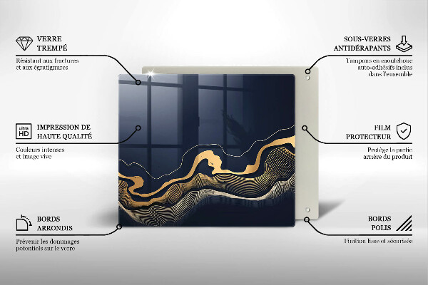 Chopping board Abstraction golden lines