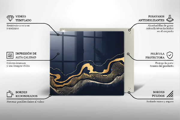 Chopping board Abstraction golden lines