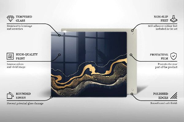 Chopping board Abstraction golden lines