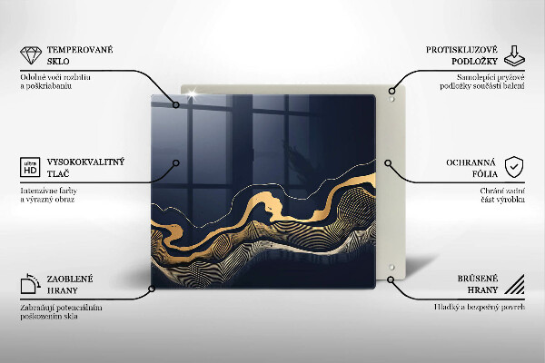 Chopping board Abstraction golden lines