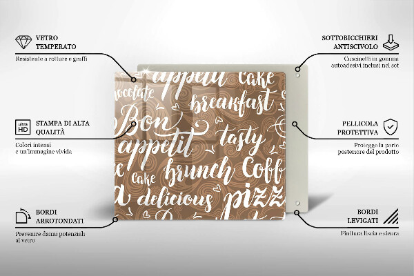 Chopping board Text Bon Appetit