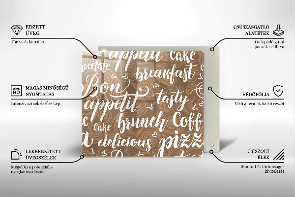 Chopping board Text Bon Appetit