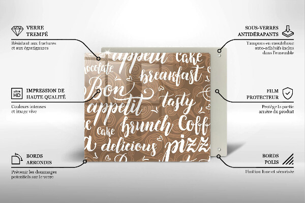 Chopping board Text Bon Appetit