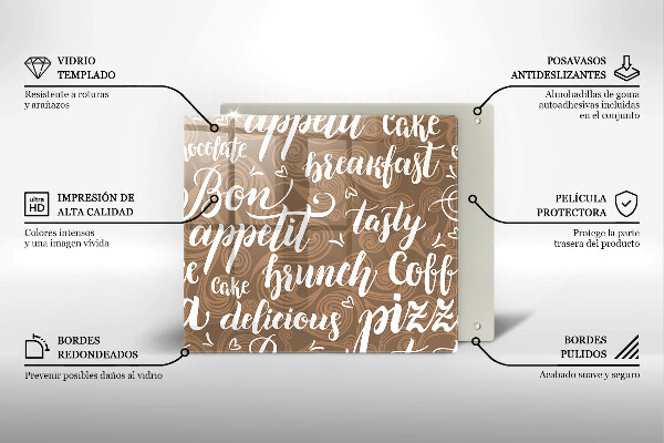 Chopping board Text Bon Appetit