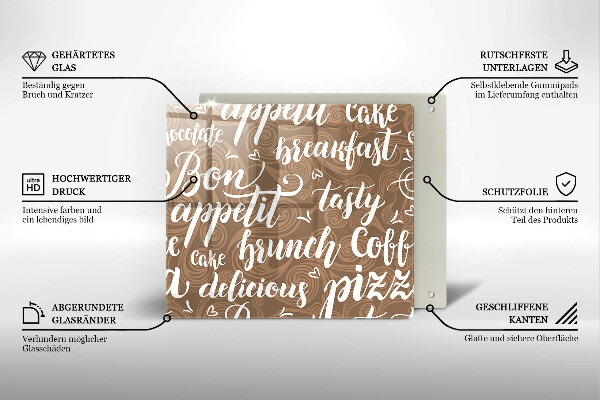 Chopping board Text Bon Appetit