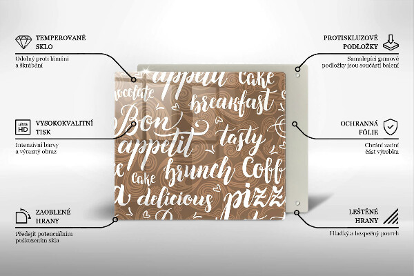 Chopping board Text Bon Appetit