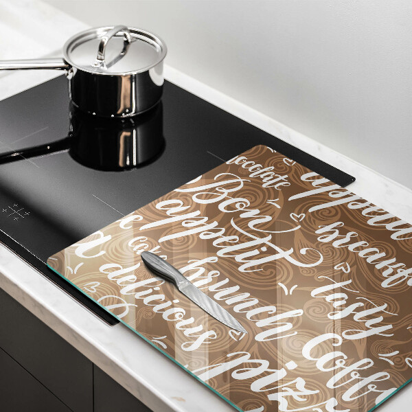 Chopping board Text Bon Appetit