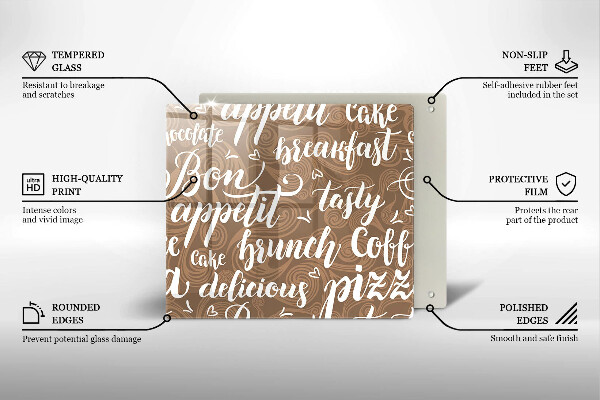 Chopping board Text Bon Appetit