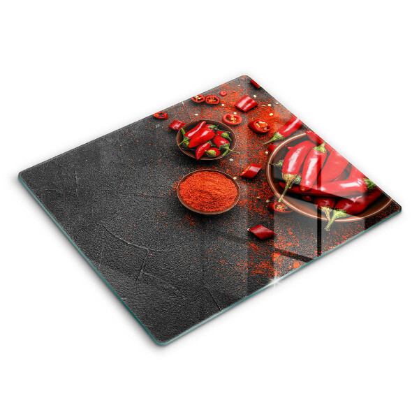 Chopping board Red chili peppers