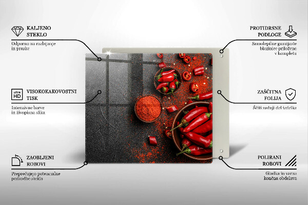 Chopping board Red chili peppers