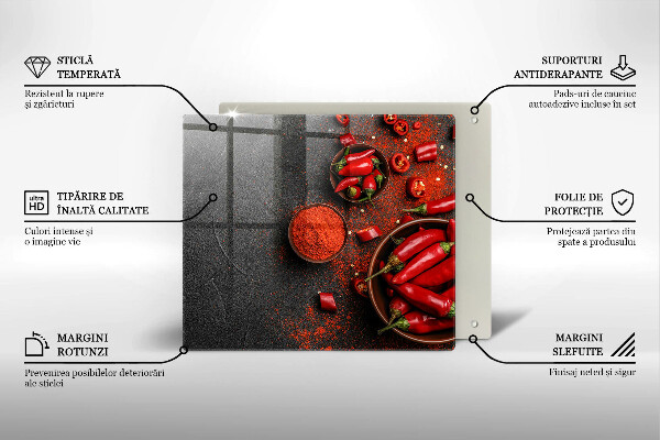 Chopping board Red chili peppers