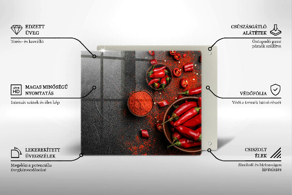 Chopping board Red chili peppers