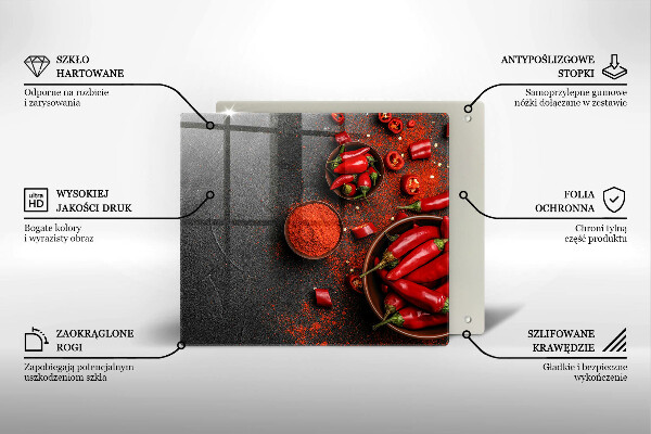 Chopping board Red chili peppers