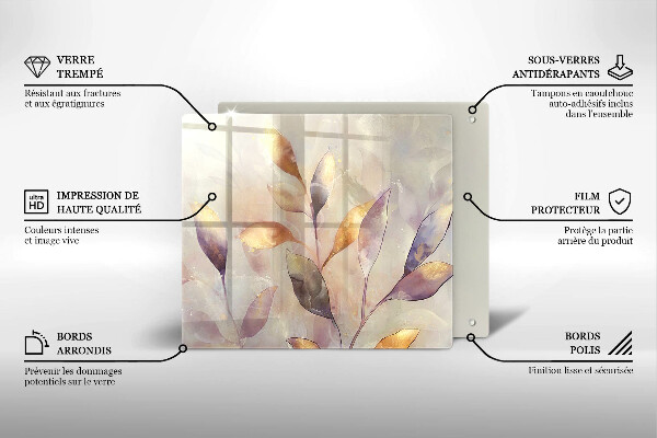 Chopping board Painted boho leaves