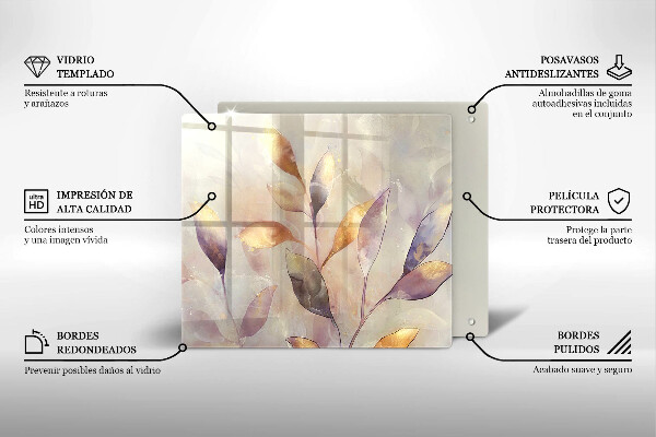 Chopping board Painted boho leaves