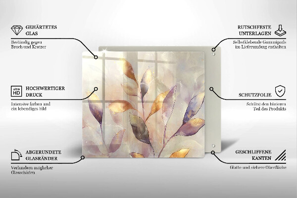 Chopping board Painted boho leaves