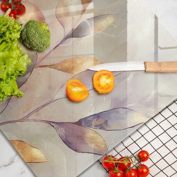 Chopping board Painted boho leaves