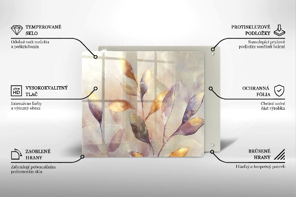 Chopping board Painted boho leaves