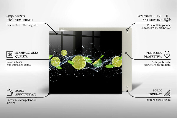 Chopping board Lime mint water