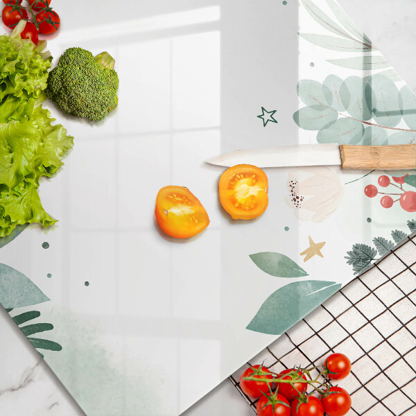 Chopping board Watercolors leaves