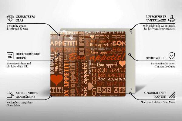Chopping board Text Bon Appetit
