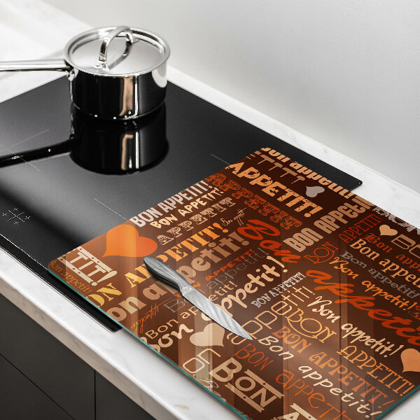 Chopping board Text Bon Appetit