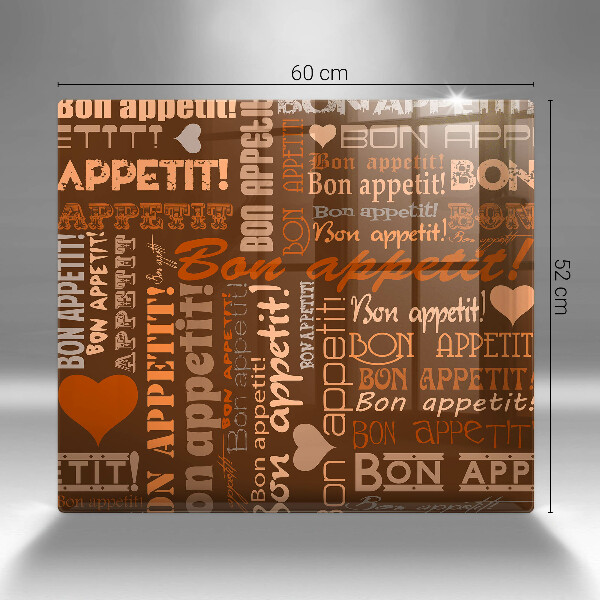 Chopping board Text Bon Appetit